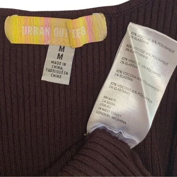 Urban Outfitters Brown Asymmetrical Ribbed Knit Side Cut Out Tank Top - Picture 16 of 16